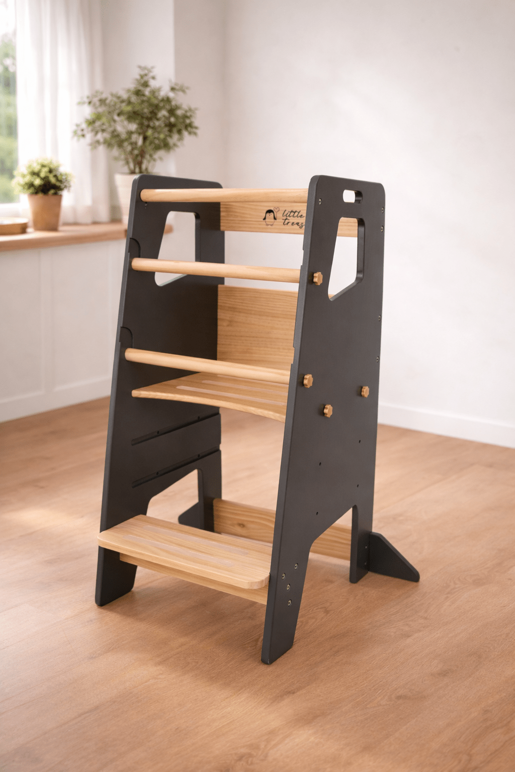 Dark Grey Learning Tower - Toddler Step Stool | Little Treasures