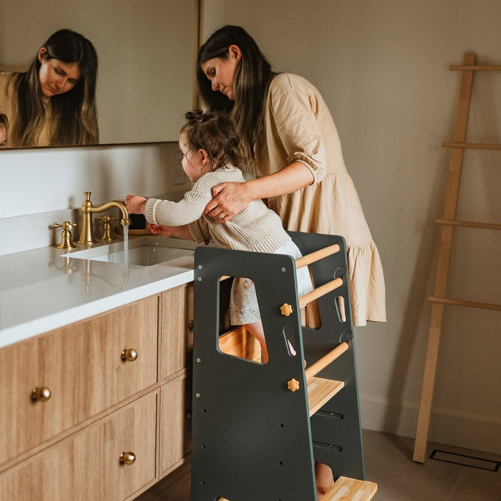 Learning Tower - Kitchen Helper Stool - Dark Grey - Little Treasures