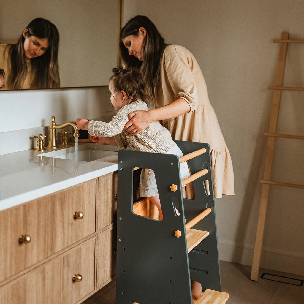 Learning Tower - Kitchen Helper Stool - Dark Grey - Little Treasures