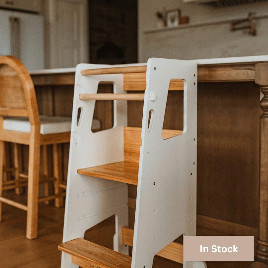 Learning Tower - Kitchen Helper Stool - White - Little Treasures