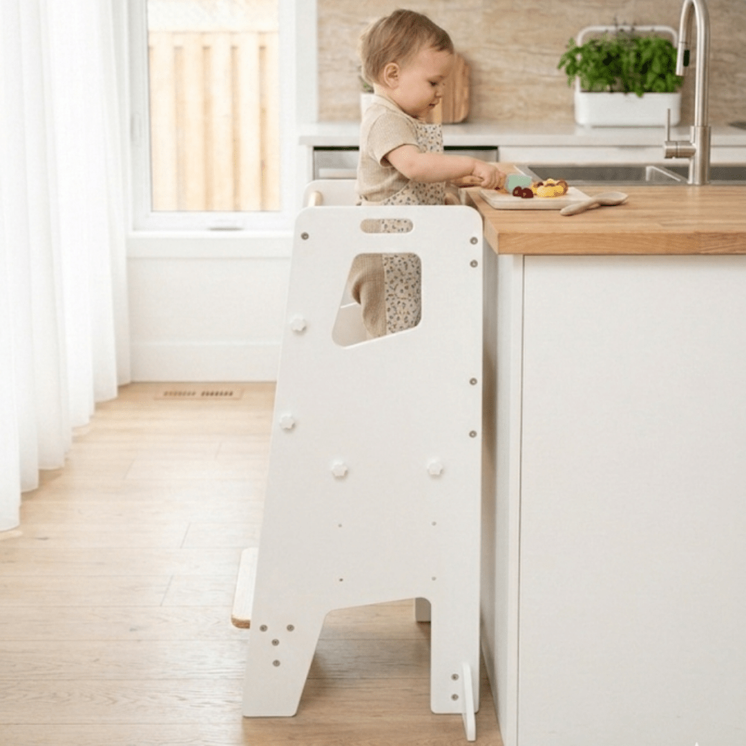 Learning Tower - Kitchen Helper Stool - White - Little Treasures