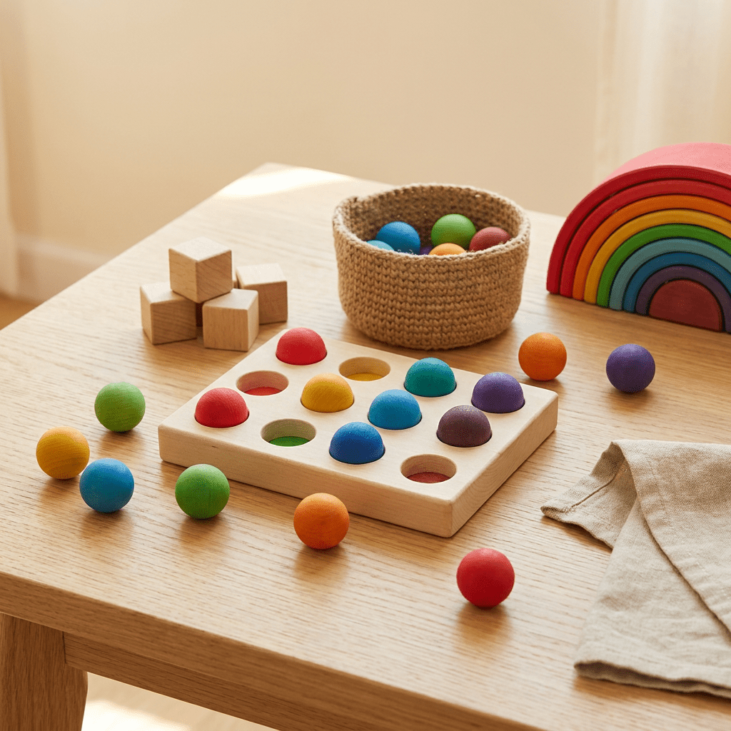 Montessori Wooden Balls Set - Little Treasures