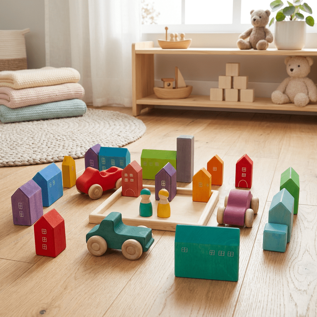 Montessori Wooden Houses Set - Little Treasures