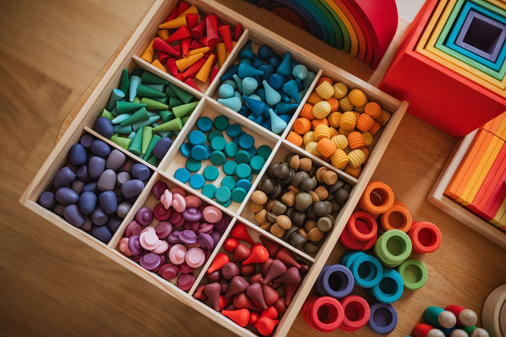 Natural Play Elements – 9 Wooden Loose Parts Type (324 parts) - Little Treasures