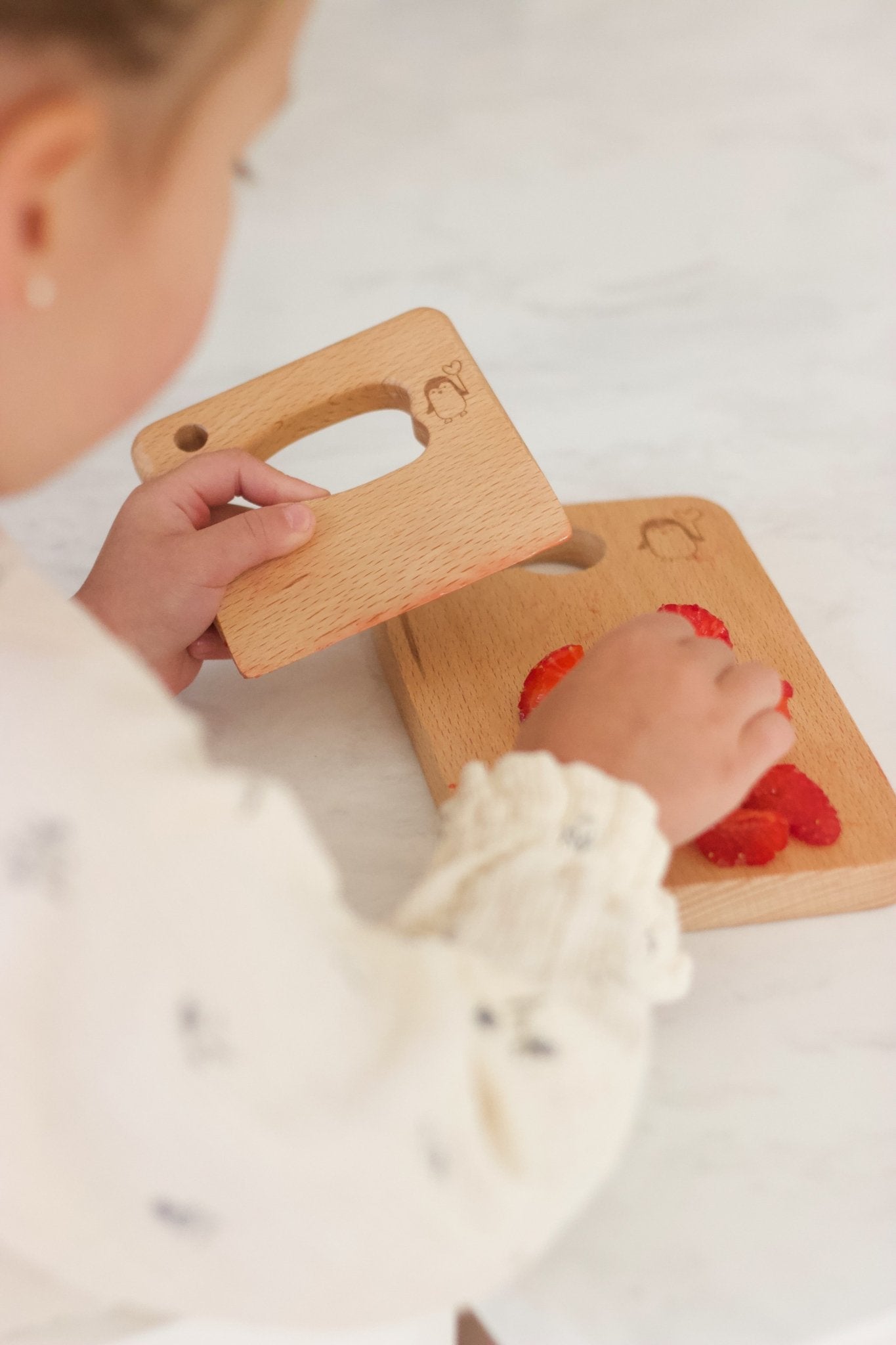 Toddler Safe Wooden Knife & Cutting Board Set - Little Treasures