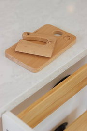 Toddler Safe Wooden Knife & Cutting Board Set