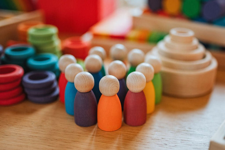Wooden Rings & Peg Dolls Set - Little Treasures