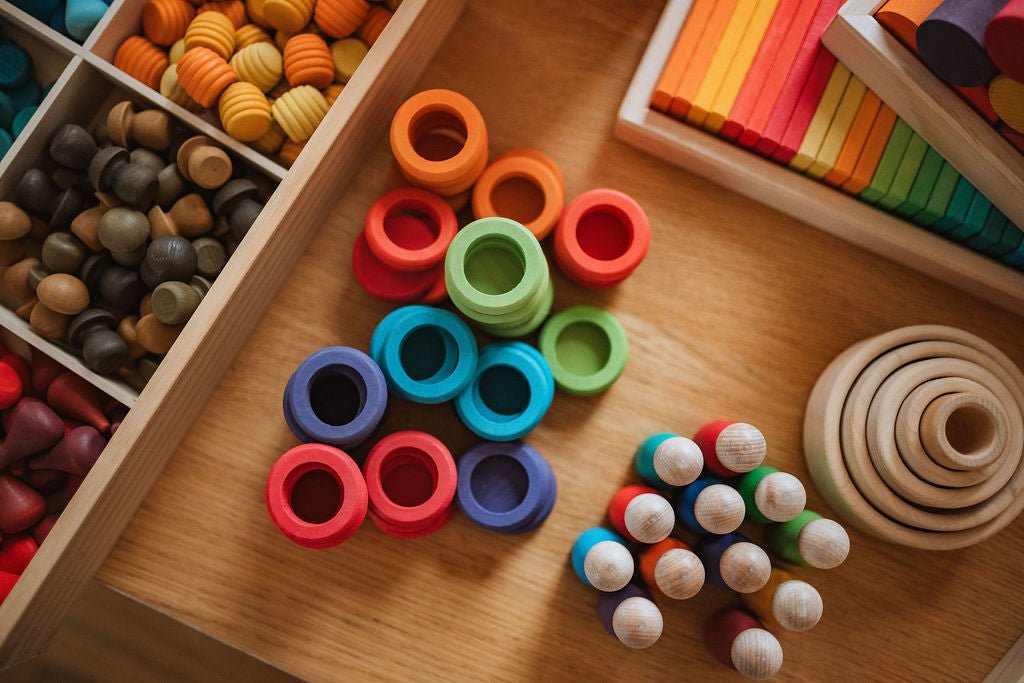 Wooden Rings & Peg Dolls Set - Little Treasures