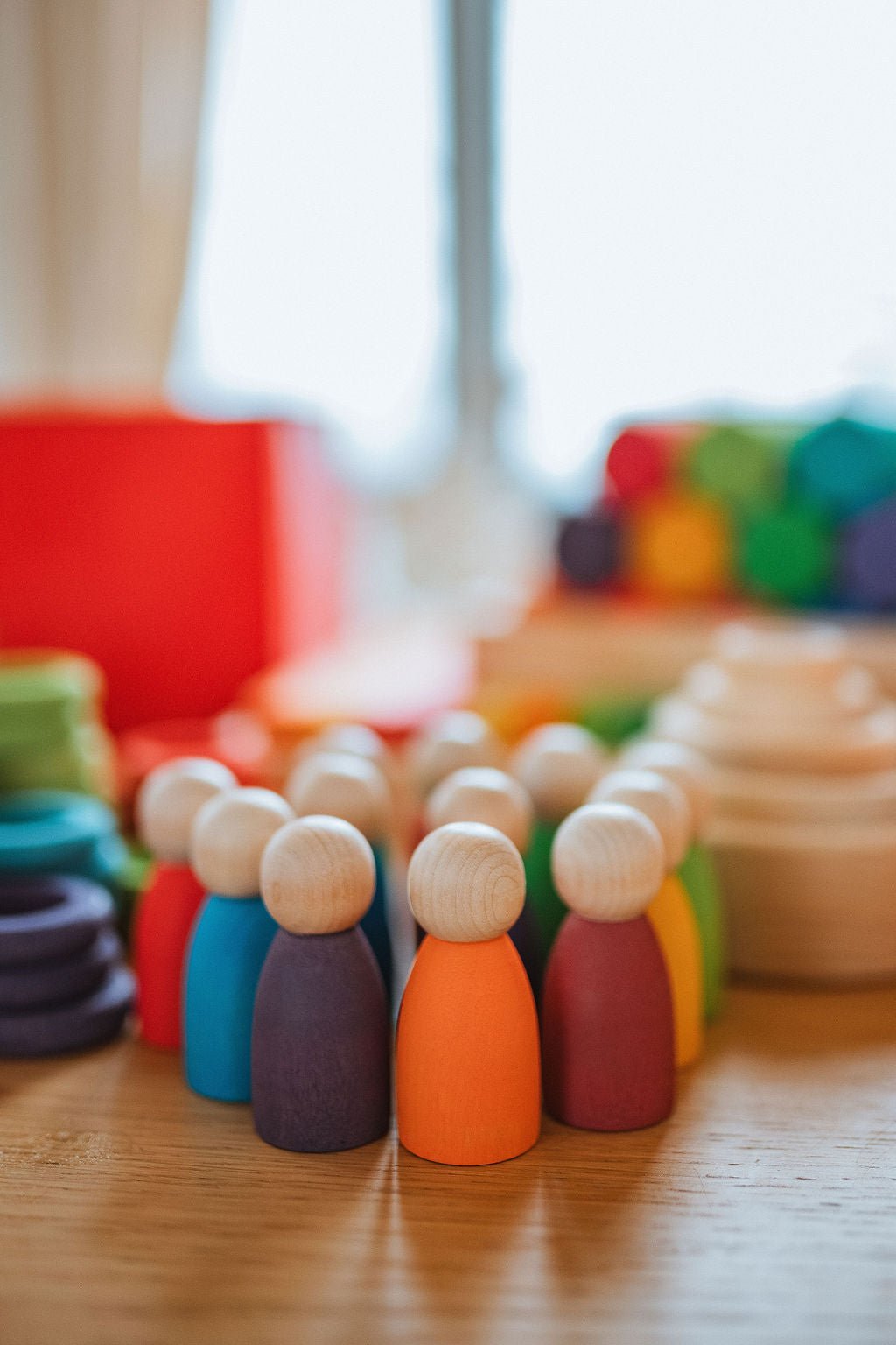 Wooden Rings & Peg Dolls Set - Little Treasures